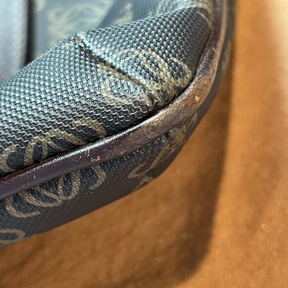 Loewe Vintage Canvas and Leather Anagram Tote - Dark Brown and Black - Preowned - Picture 10 of 15